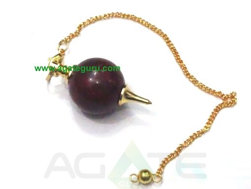 Red Jasper Ball Pendulums With Golden Chain