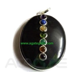 Black Agate Oval Pendent