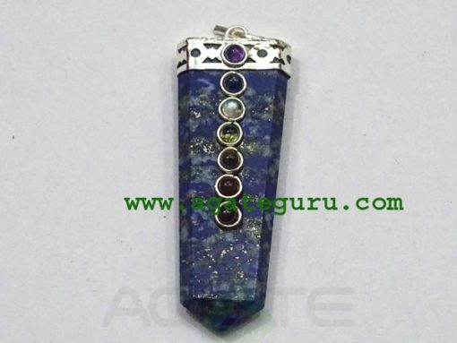 Lapis Lazuli Chakra Flat Pendants