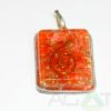 Red Square Orgone Pendant With Chain