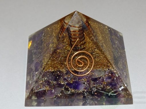 Amethyst Orgone Layer Aluminium Pyramid With Point