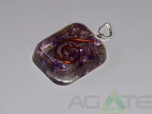 Amethyst Orgone Rounded Square Pendent