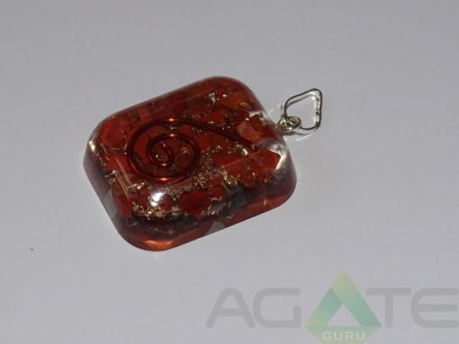 Red Jasper Orgone Rounded Square Pendent