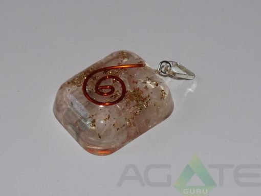 Rose Quartz Orgone Rounded Square Pendent