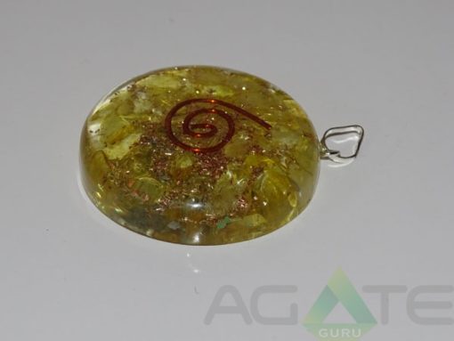 Yellow Orgone Disc Pendent