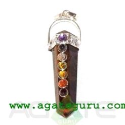 Tiger Eye Seven Chakras Brigde Pendant