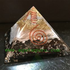 Orgonite Pyramid - Orgone Pyramid - Black Tourmaline - Selenite - Gold - Silver - Copper - Quartz - orgone generator - pyramid orgonite