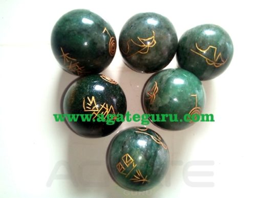 Green Aventurine Engrave USAI Reiki Balls : Reiki Sets | Online Supplier Reiki Set | Reiki Stones