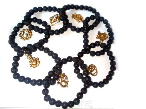 Mix Om Ganesha Lava Beads Bracelets : India wholesaler Manufacturer