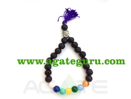 Lava With 7 Chakra With Buddha Braclet