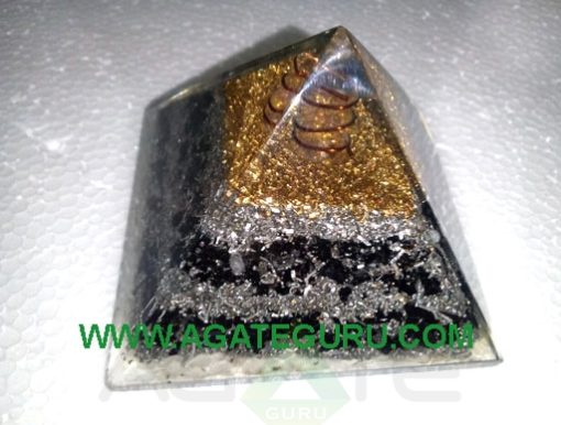 Black Tourmuline Copper Dust Orgone Pyramid