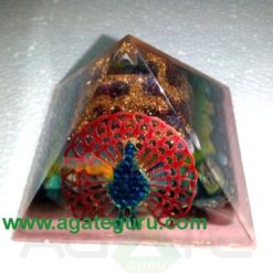 Fency Orgonite Pyramid With Peacock