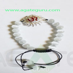 Sun-Om-Charm-Selenite-Beads-BraceletSun-Om-Charm-Selenite-Beads-Bracelet