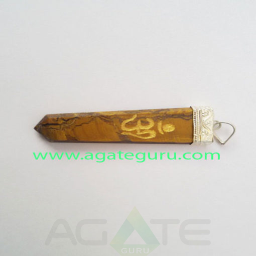 Tiger-Eye-Flat-Engrave-Om-Pendant