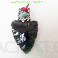 Black-Obsiden-Rough-Arrowhead-Pendent